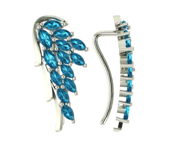 Серьги из серебра с камнем Фианит фото, цены