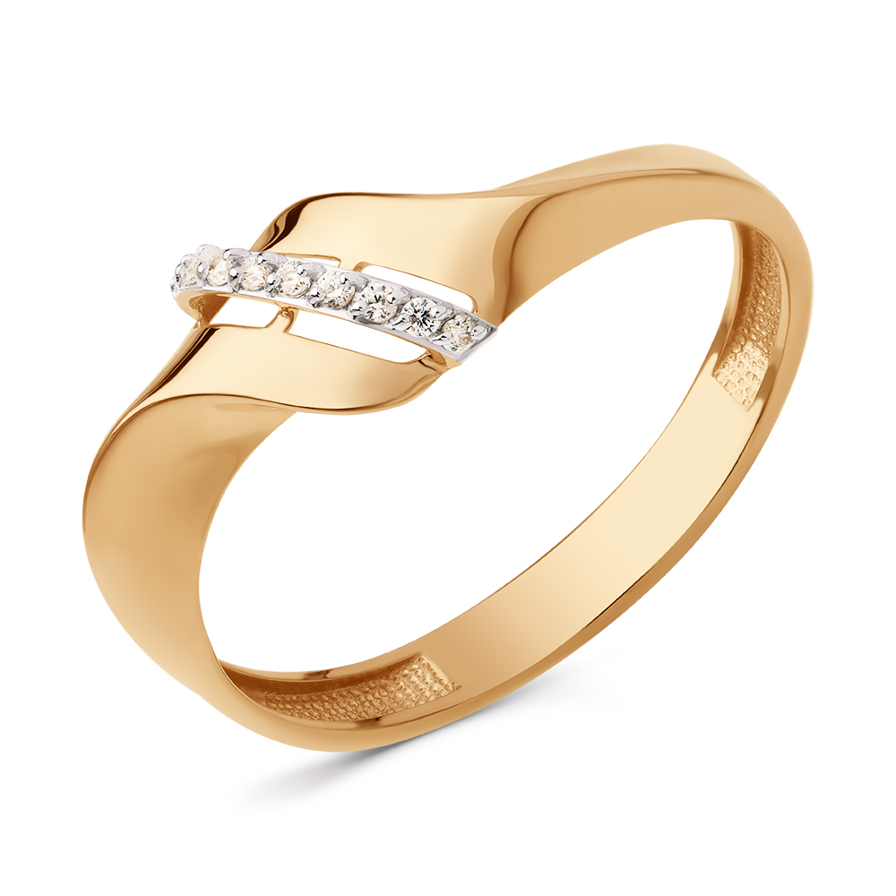 Кольцо из золота с камнем Фианит фото, цены