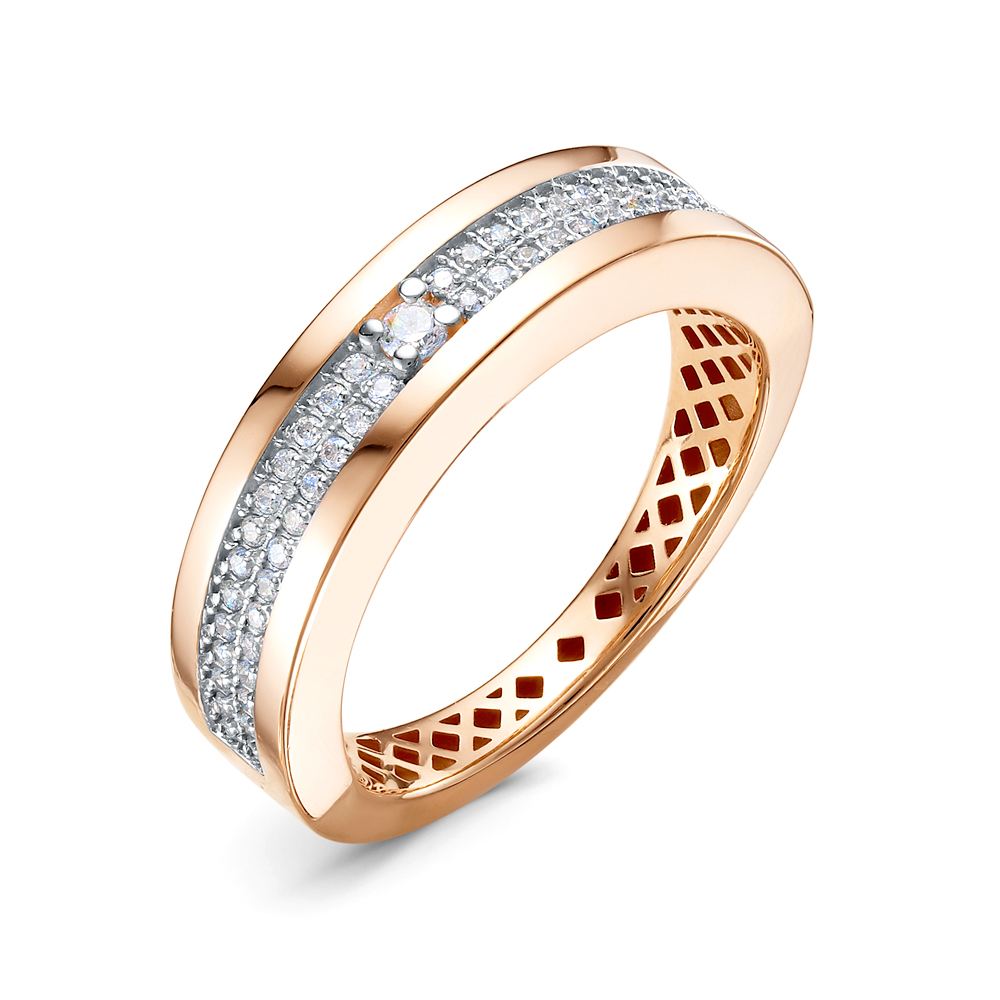 Кольцо из золота с камнем Фианит фото, цены