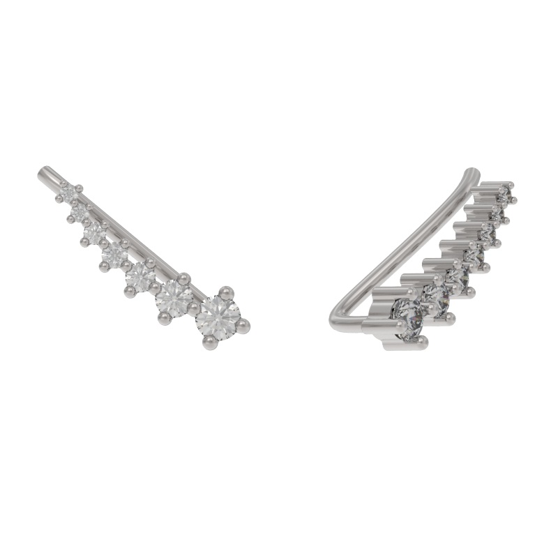 Серьги из серебра с камнем Фианит фото, цены