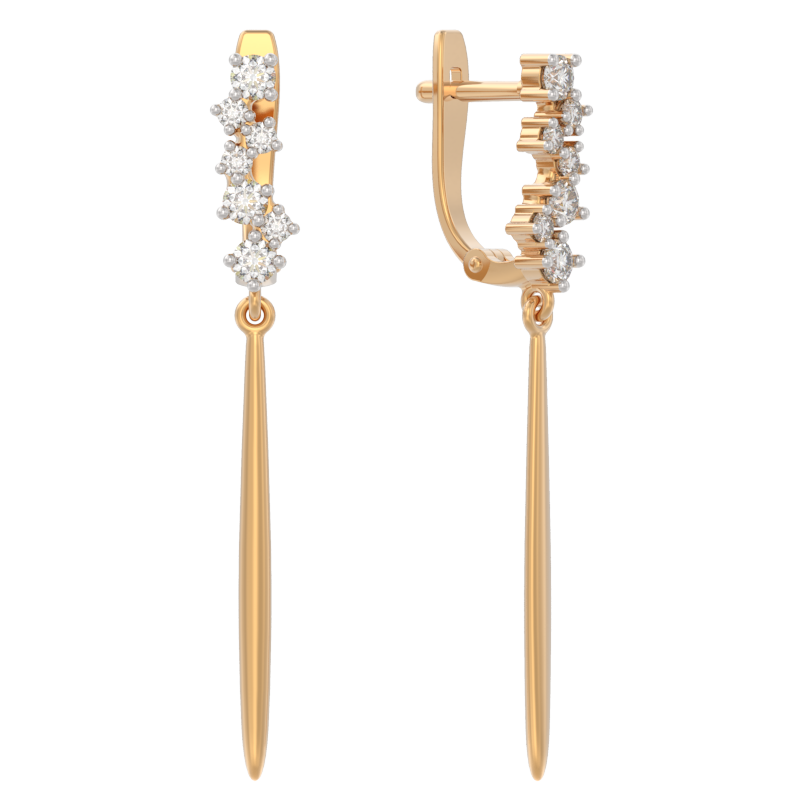 Серьги из золота с камнем Фианит фото, цены