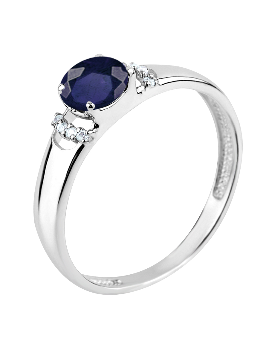 Кольцо из белого золота с камнем Бриллиант, Танзанит фото, цены