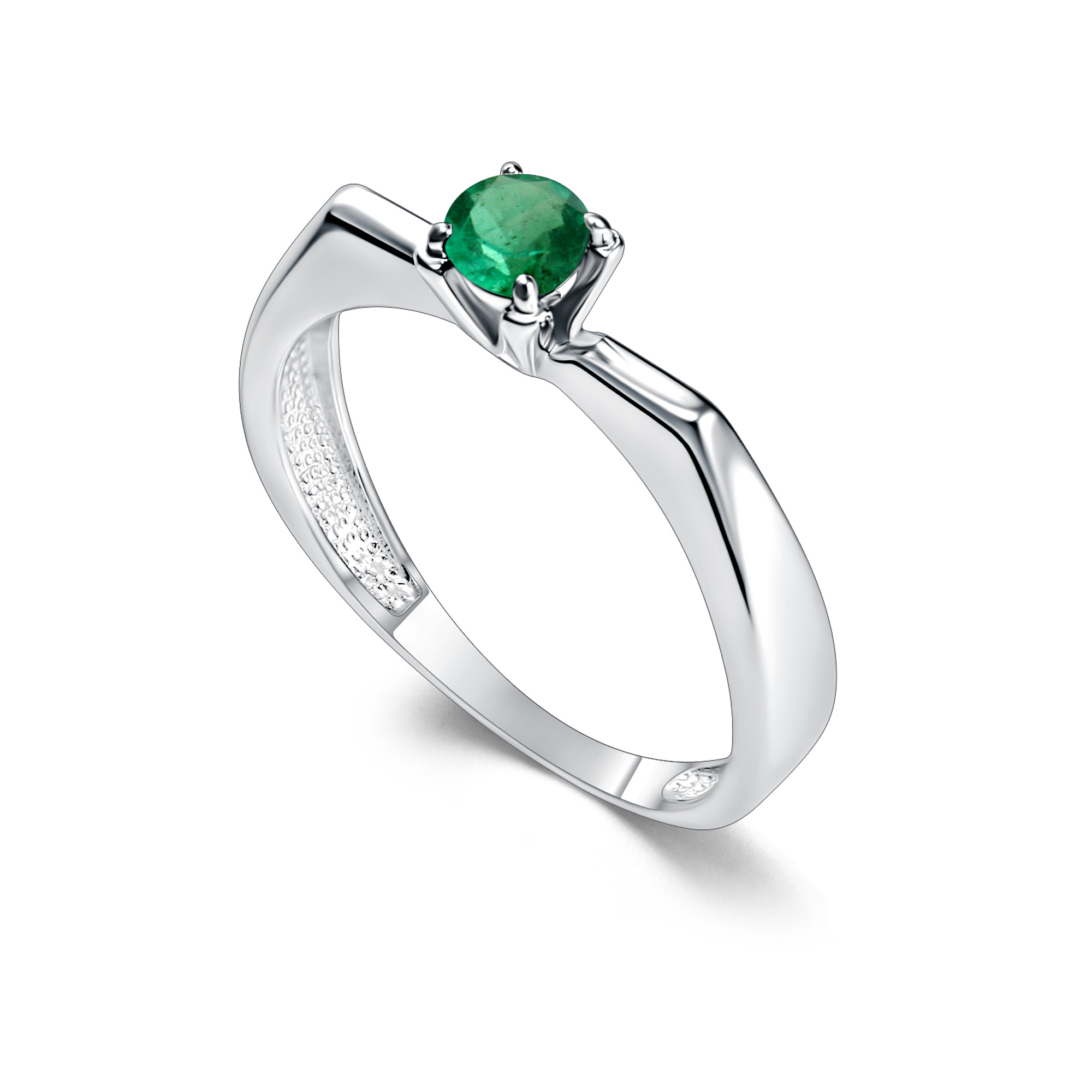 Кольцо из серебра с камнем Изумруд фото, цены