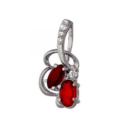 Подвеска из серебра с камнем Фианит, Корунд фото, цены