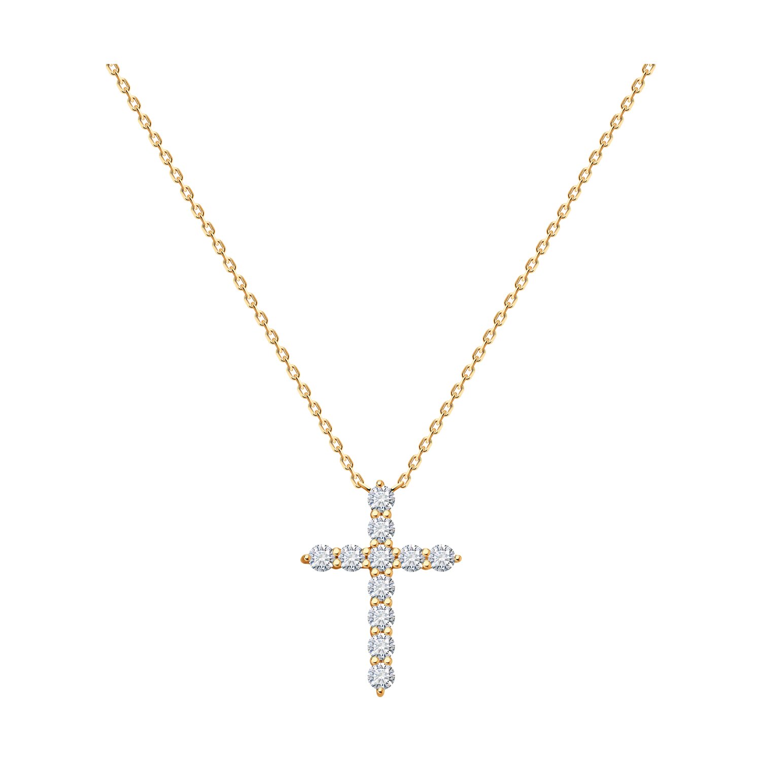 Колье из золота с камнем Фианит фото, цены