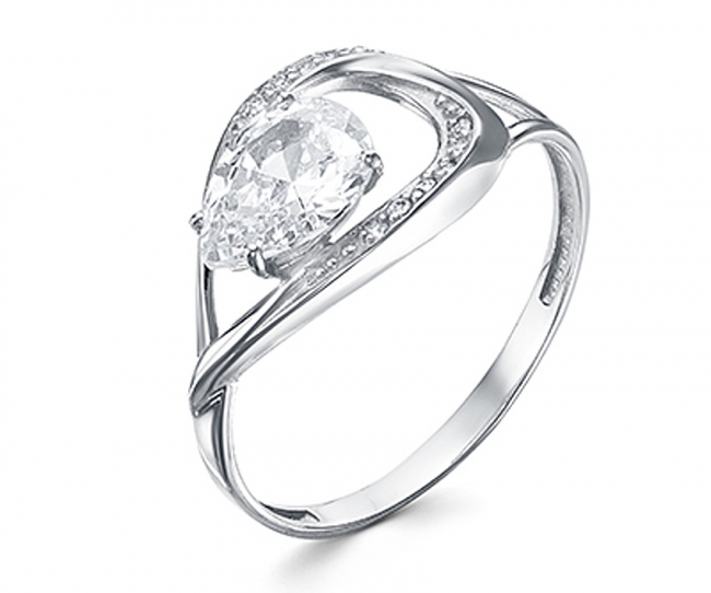 Кольцо из серебра с камнем Фианит фото, цены