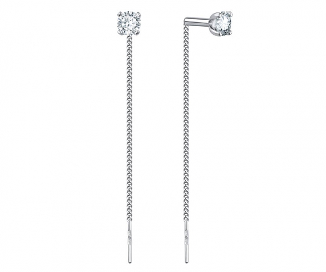 Продевки из серебра с камнем Фианит фото, цены