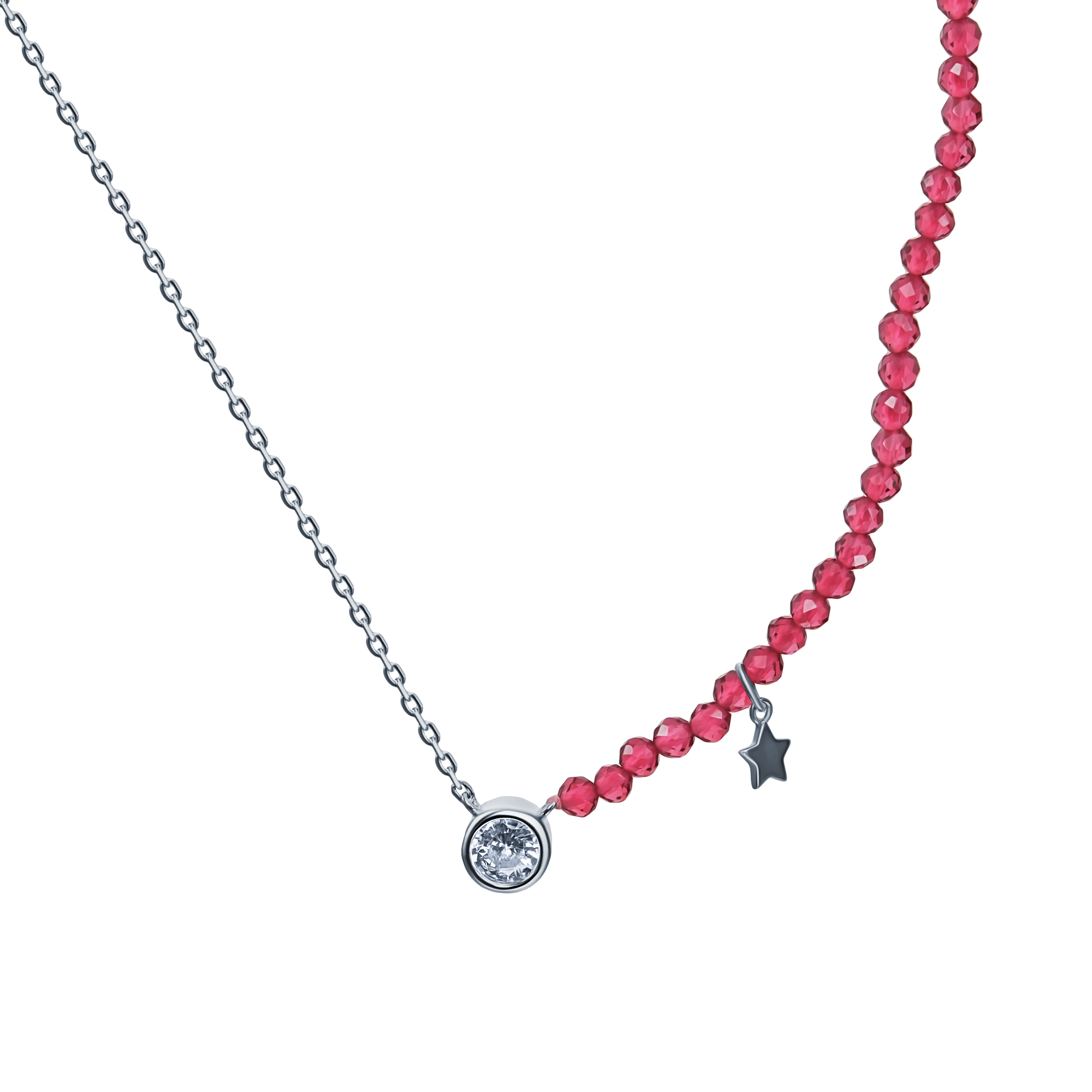 Колье из серебра с камнем Циркон, Шпинель фото, цены