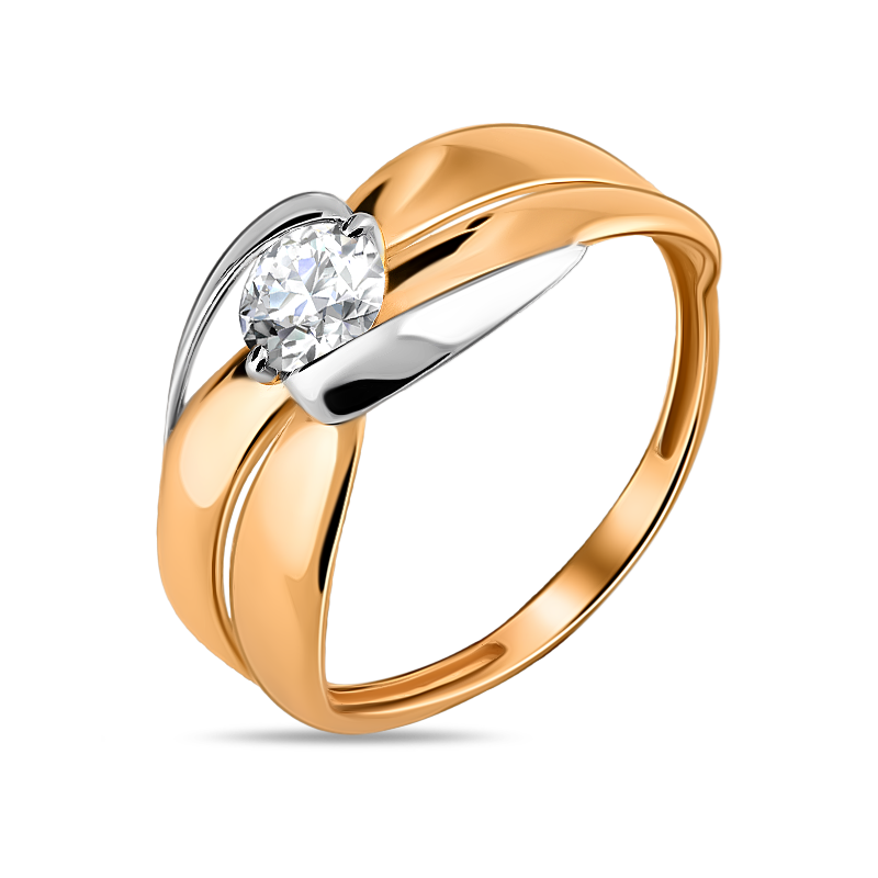 Кольцо из золота с камнем Фианит фото, цены