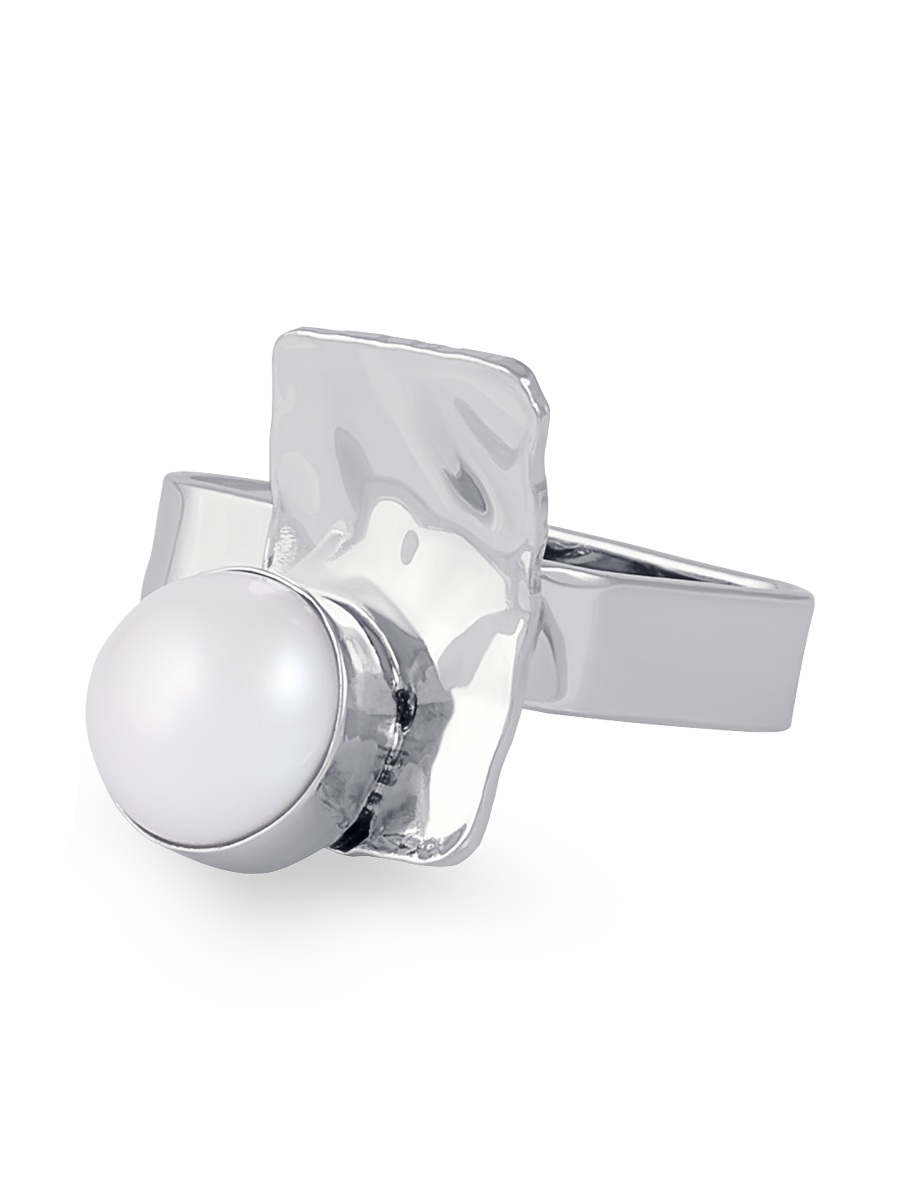 Кольцо из серебра с камнем Жемчуг фото, цены