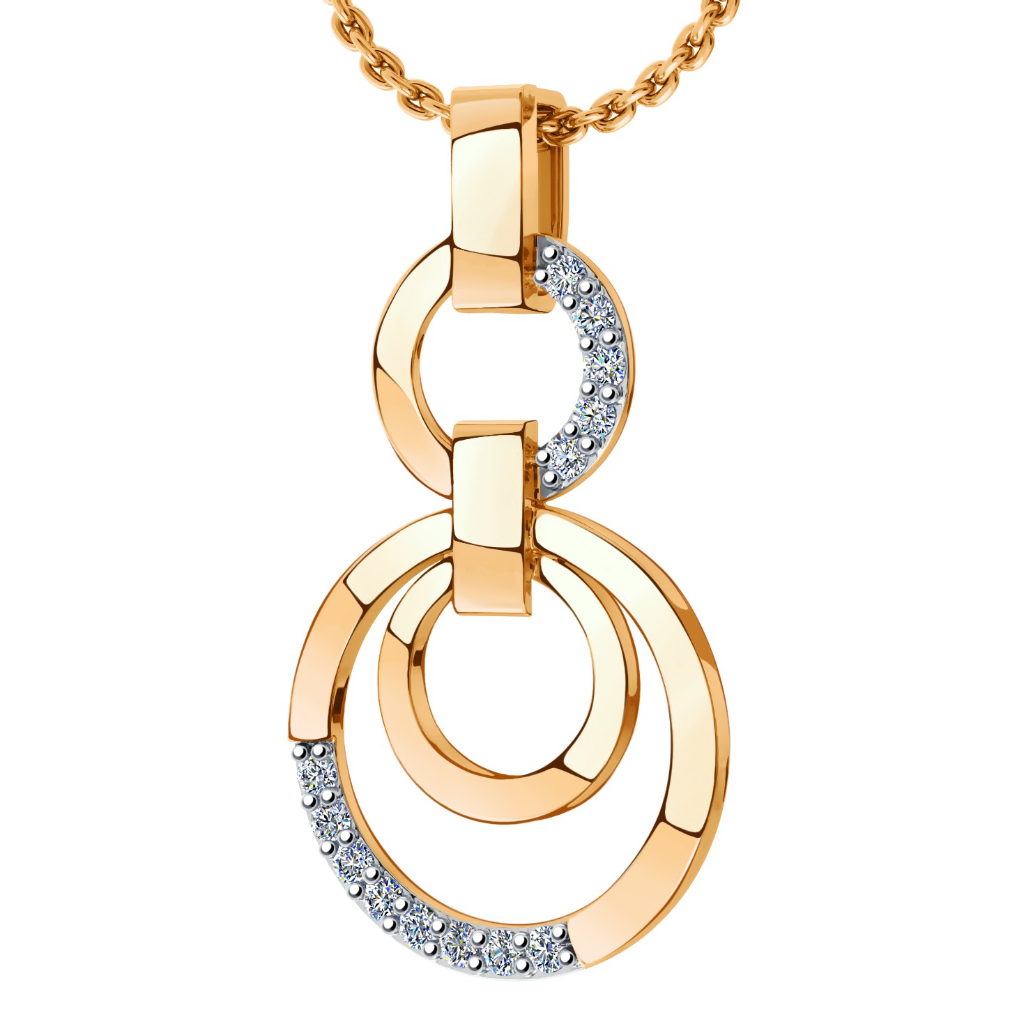 Подвеска из золота с камнем Фианит фото, цены