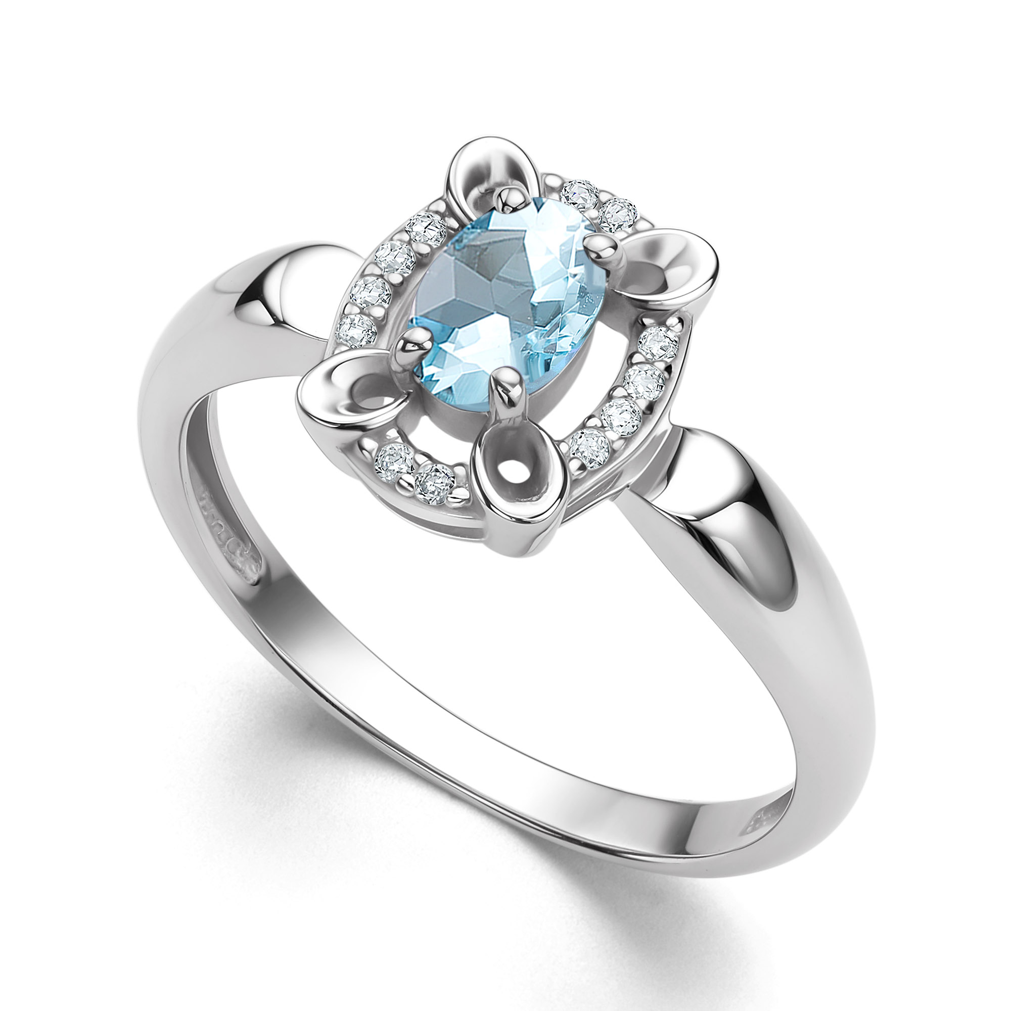 Кольцо из серебра с камнем Топаз, Фианит фото, цены