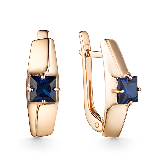 Серьги из золота с камнем Лондон топаз фото, цены