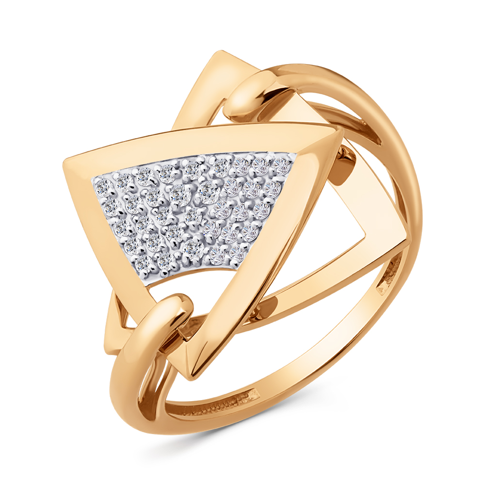 Кольцо из золота с камнем Фианит фото, цены