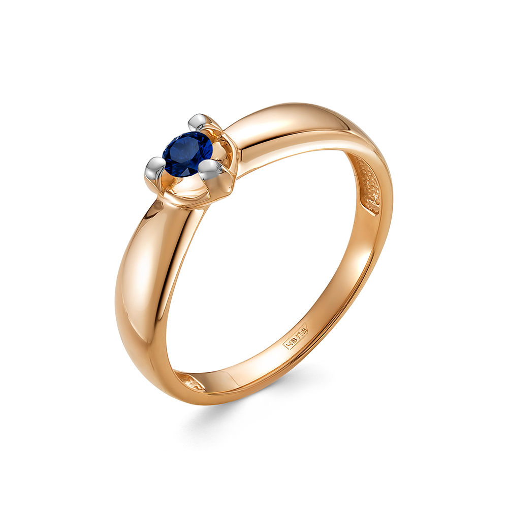 Кольцо из золота с камнем Сапфир фото, цены