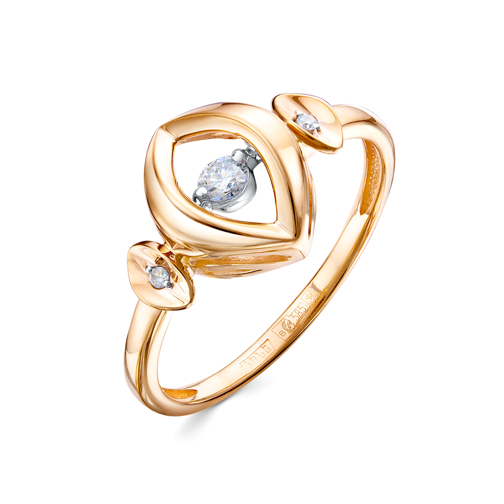 Кольцо из золота с камнем Бриллиант фото, цены