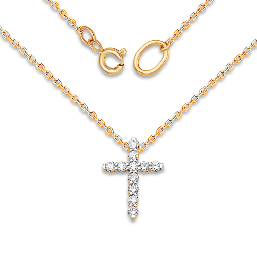 Колье из золота с камнем Фианит фото, цены