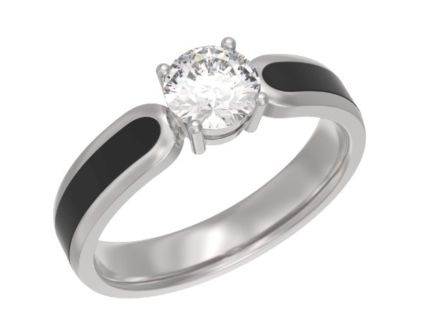 Кольцо из серебра с камнем Фианит, вставками эмали фото, цены