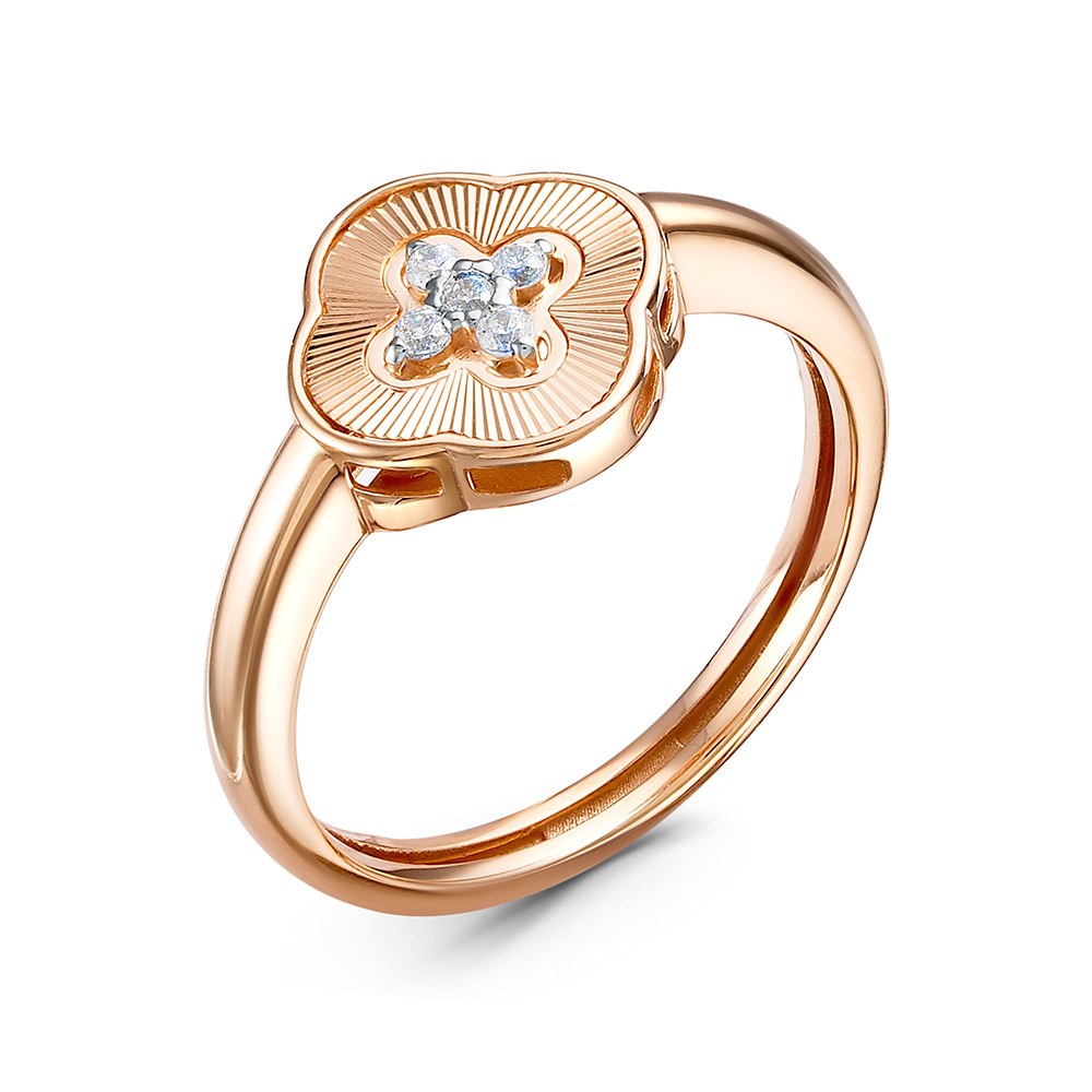 Кольцо из золота с камнем Фианит фото, цены