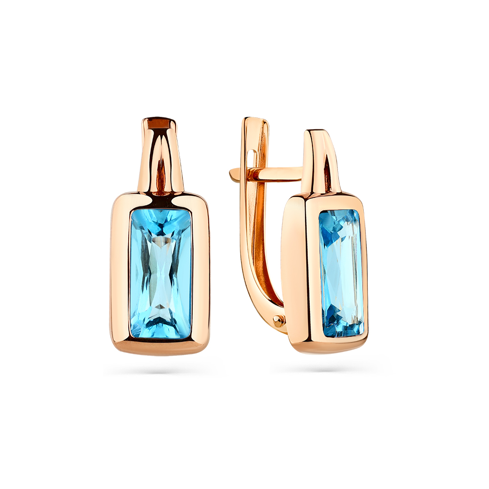 Серьги из золота с камнем Топаз фото, цены