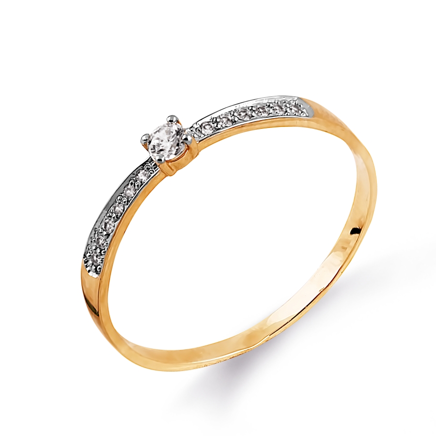 Кольцо из золота с камнем Фианит фото, цены