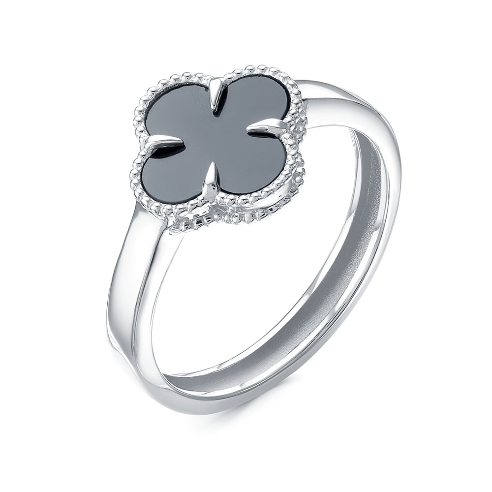 Кольцо из серебра с камнем Оникс фото, цены