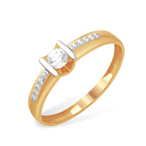 Кольцо из золота с камнем Фианит фото, цены