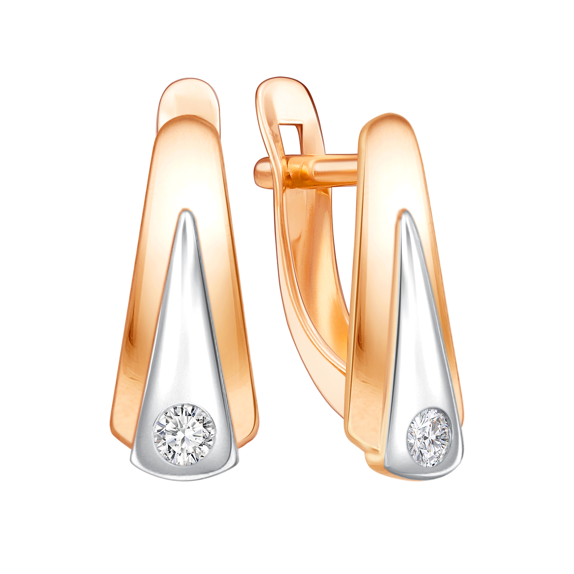 Серьги из золота с камнем Фианит фото, цены