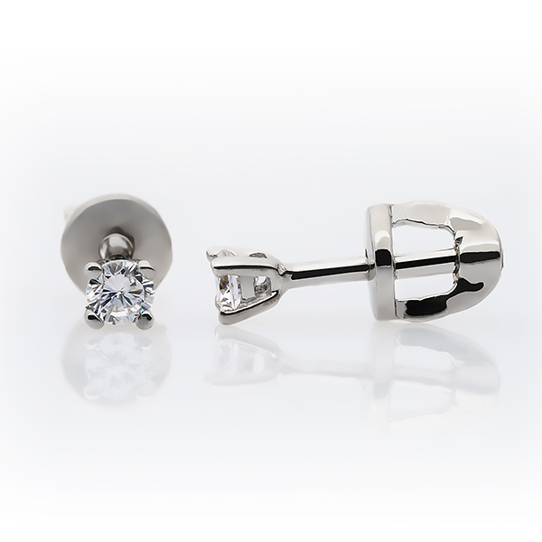 Пуссеты из серебра с камнем Фианит фото, цены