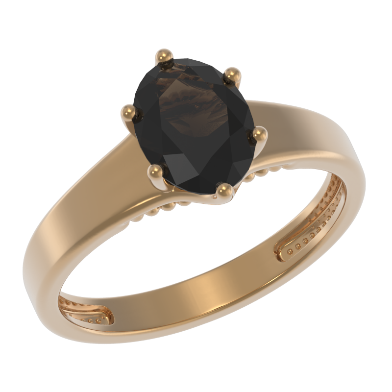 Кольцо из золота с камнем Раух-топаз фото, цены