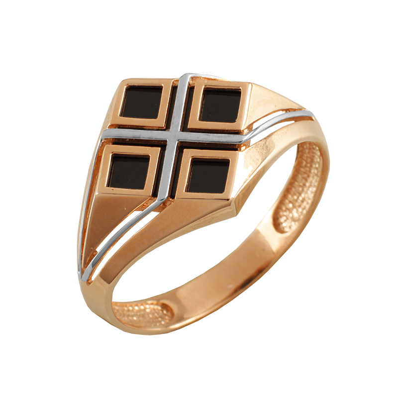 Печатка из золота с камнем Оникс фото, цены