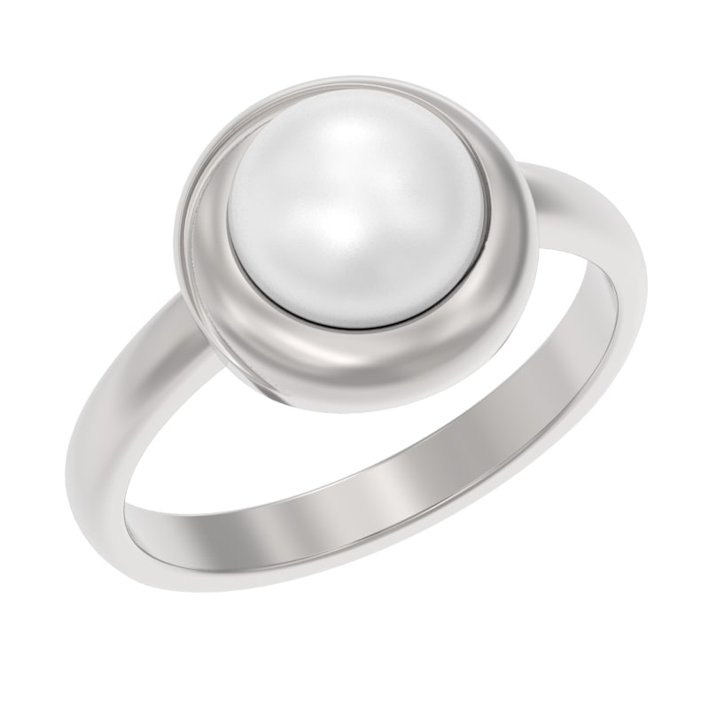 Кольцо из серебра с камнем Жемчуг фото, цены