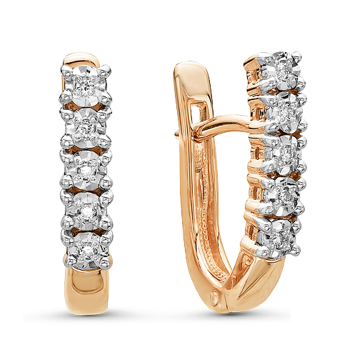 Серьги из золота с камнем Бриллиант фото, цены