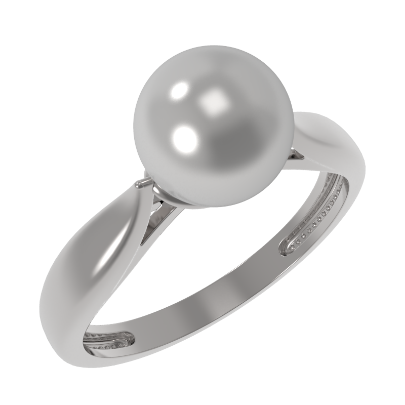 Кольцо из серебра с камнем Жемчуг фото, цены