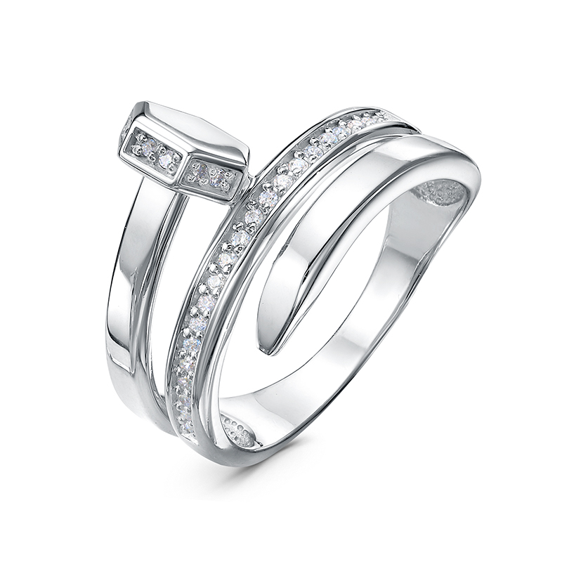 Кольцо из серебра с камнем Фианит фото, цены