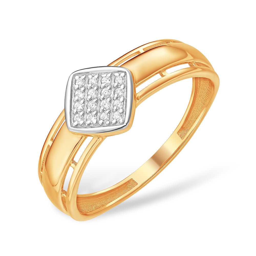 Кольцо из золота с камнем Фианит фото, цены