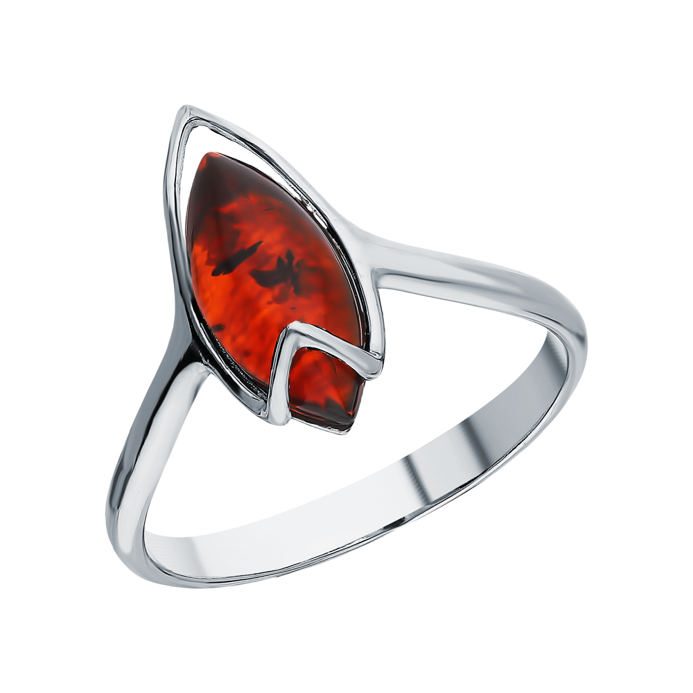 Серьги из серебра с камнем Янтарь фото, цены