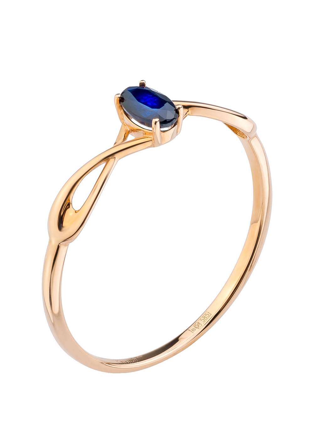 Кольцо из золота с камнем Сапфир фото, цены