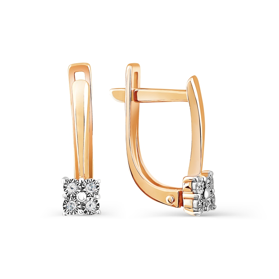 Серьги из золота с камнем Бриллиант фото, цены