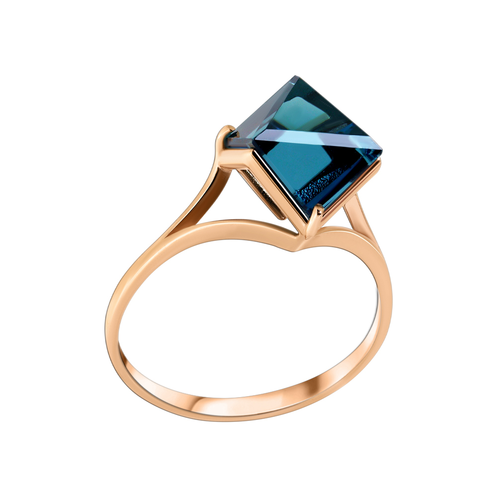 Кольцо из золота с камнем Аквамарин синт. фото, цены