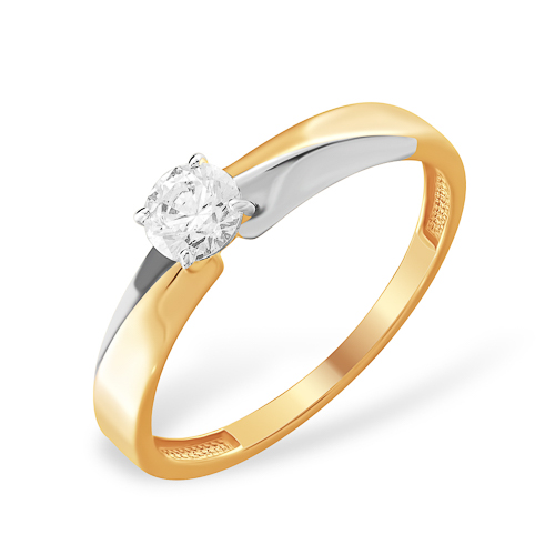 Кольцо из золота с камнем Фианит фото, цены