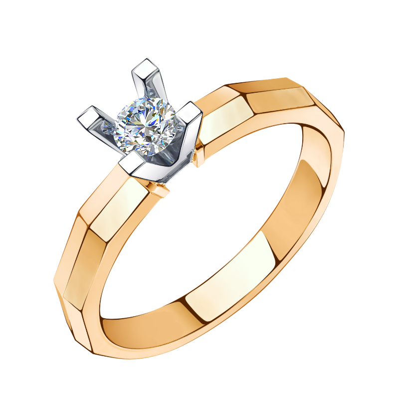 Кольцо из золота с камнем Фианит фото, цены