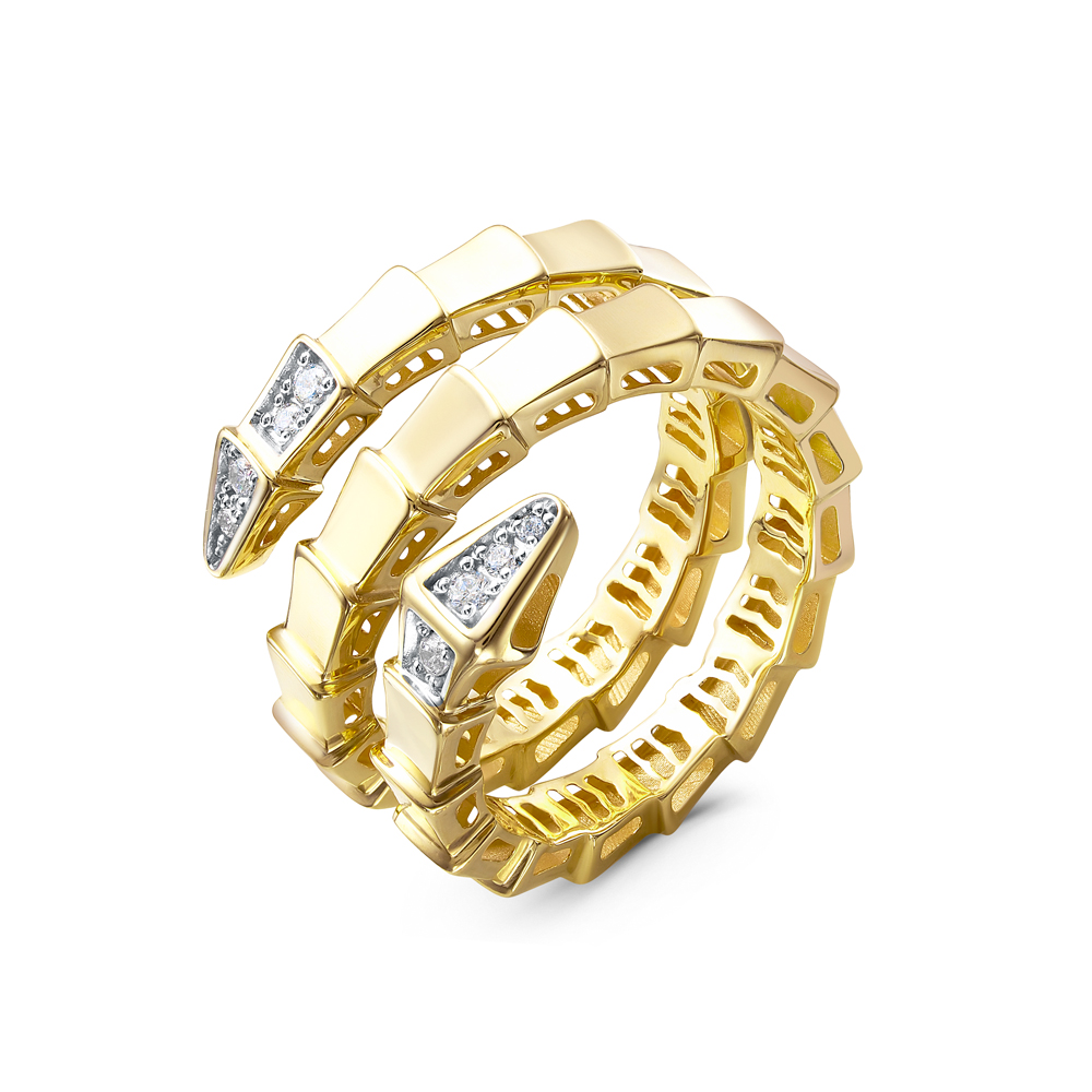 Кольцо из золота с камнем Фианит фото, цены