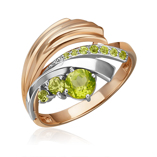 Кольцо из золота с камнем Хризолит фото, цены