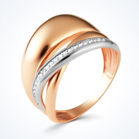 Кольцо из золота с камнем Фианит фото, цены