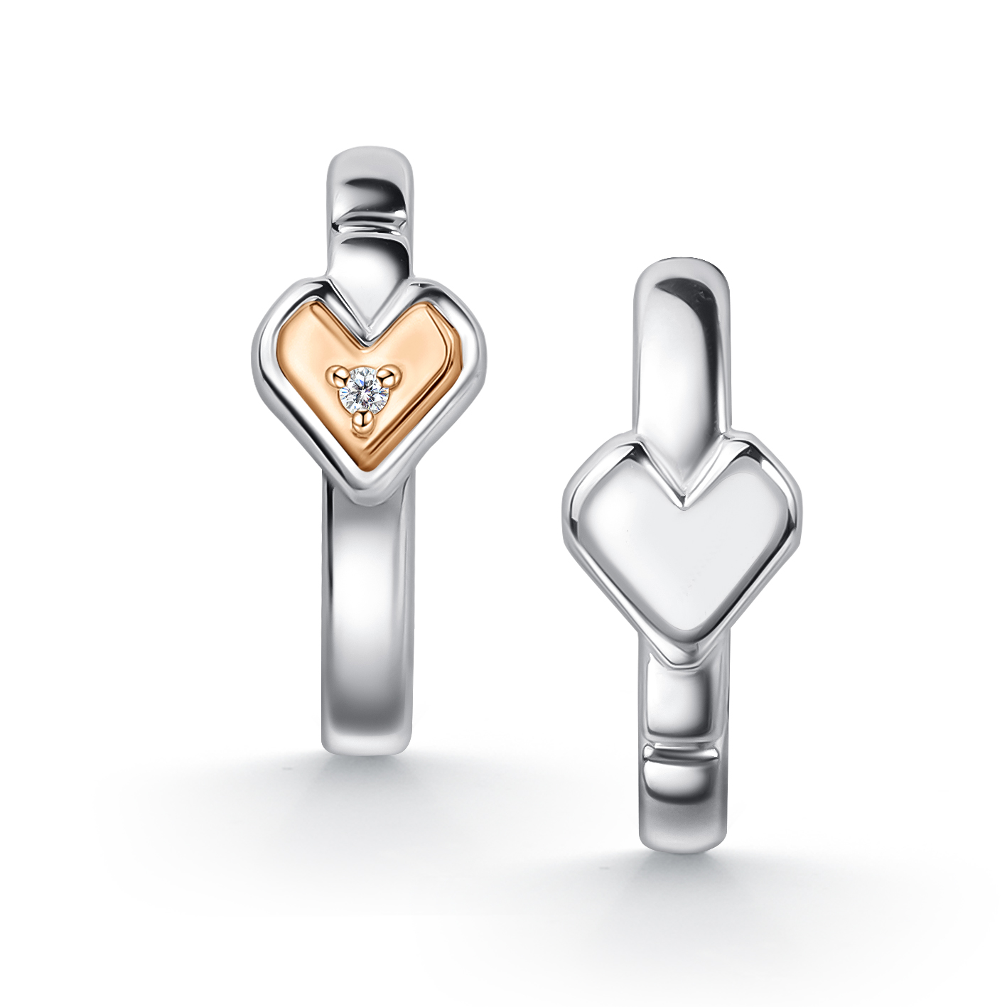 Серьги из серебра с камнем Бриллиант, вставками золота фото, цены