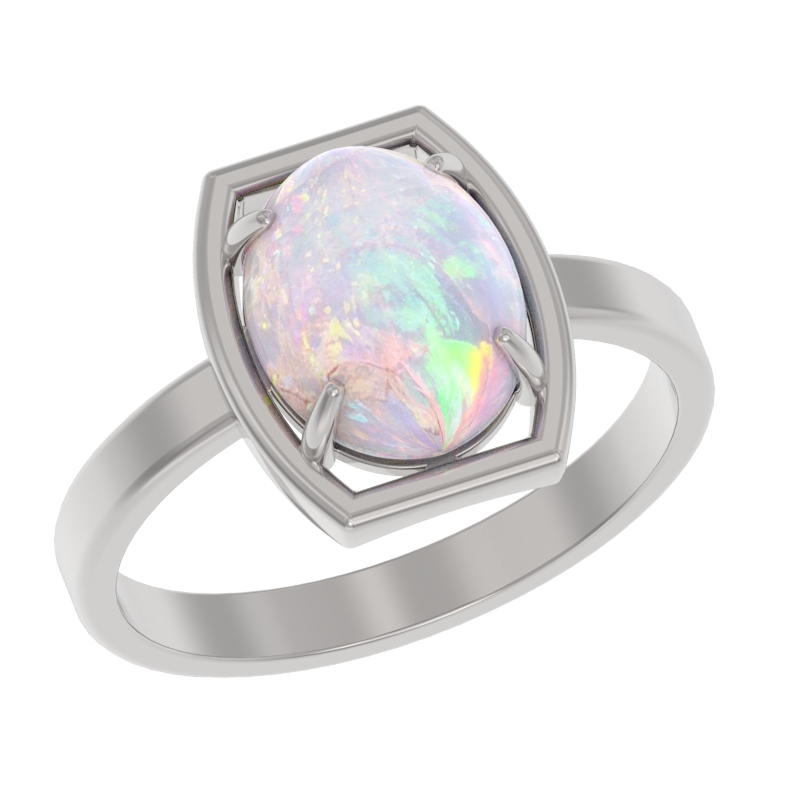 Кольцо из серебра с камнем Опал фото, цены