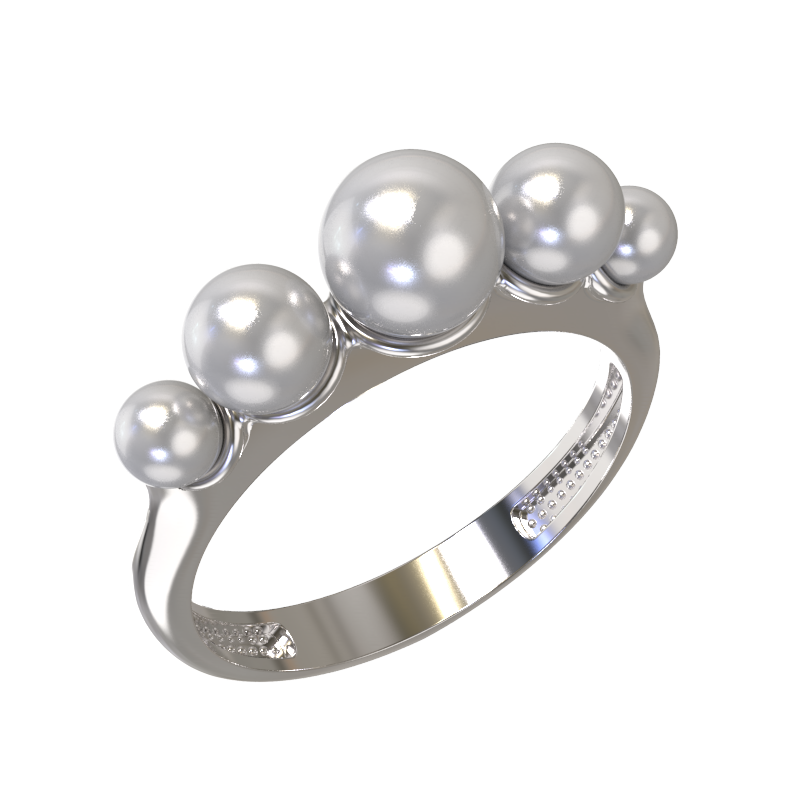 Кольцо из серебра с камнем Жемчуг фото, цены