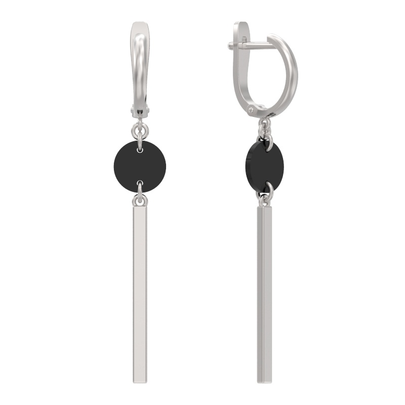 Серьги из серебра с камнем Агат фото, цены