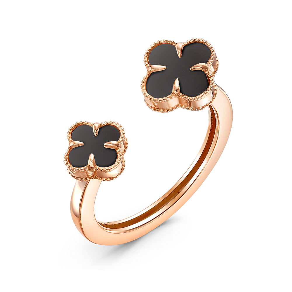 Кольцо из золота с камнем Оникс фото, цены